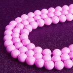 35pcs 10mm Pink Shell Jasper Beads Natural Gemstone Beads Round Loose Beads for Jewelry Making - color: Pink Shell Jasper, size: 10mm
