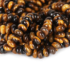 ICAI Beads 5x8mm Natural (Tiger Eye, 5x8) Beads Rondelle Spacer Loose Beads for Jewelry Making DIY Crafts Design 1 Strand 15" APPR - color: Tiger eye, size: 5x8