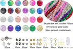 720PCS 8mm Crackle Glass Round Bulk, Bracelet Space Loose Smooth Beads for Jewelry Making Earring, Necklaces, and DIY Crafts,Keychains, Lanyards & Adult Crafting - size: 8mm Crackle Mixed