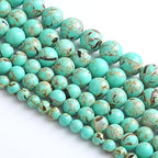 12MM 32PCS Peacock Blue Shell Turquoise Spacer Loose Beads for Jewelry Making DIY Bracelet Necklace - color: Peacock Blue Shell Turquoise, size: 12mm