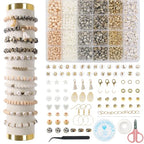 TOIPINIO Bracelet Making Kit Jewelry Making Supplies Kit Natural Stone Beads for Irregular Natural Stone with for DIY Craft 1736PC Friendship Bracelet/Necklace/Earrings for Adults (Dalmatian Jasper) - color: Dalmatian Jasper