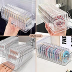 15 Pcs Clear Travel Jewelry Cases with Storage Box Plastic Jewelry Organizer Protective Container for Bracelets, Necklaces, Earrings, Powder Puff, Press-on Nails