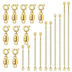 Evnlo Necklace Extender and Magnetic Necklace Clasp,Gold Chain Extenders for Necklaces Bracelet Jewelry - color: 20Pcs Gold