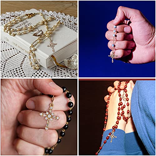 Zirconia Crystal Rhinestone Cross Charms for Jewelry Making Bracelet Necklace Choke Earring Pendant Key Chain Craft Supplies DIY Accessories - color: A_10Pcs