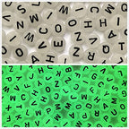 Amaney 600pcs Glow Letter Beads 4×7mm Alphabet Beads A-Z Glow in The Dark for Jewelry Making - color: Black Luminous