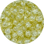 100pcs Crackle Glass Beads 8mm Round Crystal Glass Spacer Crafts Beads for Jewelry Making Necklace Bracelet Earrings DIY Crafts(Light Yellow) - color: Light Yellow, size: 8mm