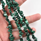 Genuine Malachite Chips Beads 5-8mm Irregular Shaped Tumbled Chip Stone Loose Bead for Jewelry Making 1 Strand 32" - color: Malachite