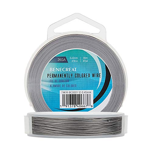 BENECREAT 7 Strands 260FT 0.46MM Stainless Steel Bead String Wire Tarnish Resistant Steel Wire for Necklace Bracelet Making - color: Stainless Steel, size: 0.46mm - 7 Strands
