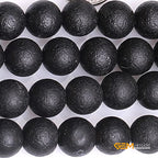 GEM-Inside Black Frost Spacer Agate Gemstone Loose Beads Natural Energy Power Beads for Jewelry Making 10mm Round 15 Inches - color: Black Agate, size: 10mm