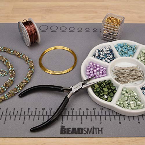 The Beadsmith Chain Nose Pliers – Serrated – Extra Fine Tips – 4.5 inches (114mm) – PVC Grip Handle with Double Leaf Springs – Jewelry Making Tool for Creating Bracelets, Earrings and Necklaces - style: Serrated Chain nose