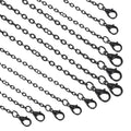 HARFINGTON 20 Pack 18 Inch Necklace Chains Bulk 2mm Black Plated Cable Chains with Lobster Clasps for Jewelry Making - color: Black, size: 18 Inch x 2mm