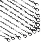 HARFINGTON 20 Pack 18 Inch Necklace Chains Bulk 2mm Black Plated Cable Chains with Lobster Clasps for Jewelry Making - color: Black, size: 18 Inch x 2mm