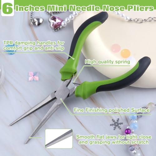 SPEEDWOX 6 Inches Mini Needle Nose Pliers for Jewelry Making Smooth Jaws Extra Long Fine Pliers Professional Tool Beading Hobby Craft DIY - style: Needle Nose Pliers