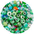 LAIDANLA Green Mix Large Hole Beads, 100pcs 15mm x 5mm Round Resin, Plastic, Acrylic Loose Beads for Jewelry Making, Bracelet, Necklace, Earrings, Keychain, DIY Gifts - color: H-Green Mix