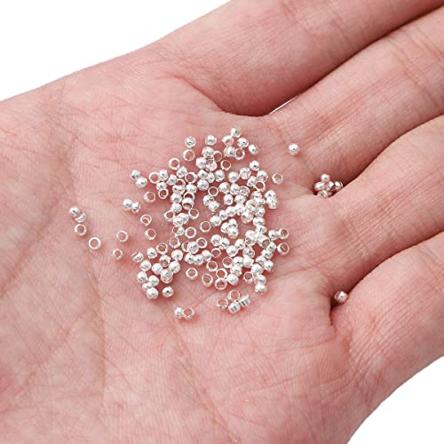BEADIA Silver Plated Crimp Beads Non Tarnish 2.5mm 600pcs for Jewelry Making Findings - color: Crimp Beads Silver, size: 2.5mm