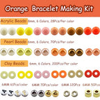 2220Pcs Fall Bracelets Beads Kit, Thanksgiving Fall Beads for Jewelry Making Autumn Yellow Orange Clay Beads Pearl Beads Round Loose Spacer Beads Heishi Beads Bulk for Necklace Earrings DIY Craft - color: Yellow