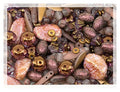 2.1oz (60 g) Mix of Unique Czech Bohemia Glass Pressed Beads, Matte and Glossy, Hand Made, Antique Copper Pink - color: Antique Copper Pink