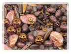 2.1oz (60 g) Mix of Unique Czech Bohemia Glass Pressed Beads, Matte and Glossy, Hand Made, Antique Copper Pink - color: Antique Copper Pink