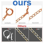 Necklace Extender, 4Pcs Rose Gold 925 Sterling Silver Necklace Extenders Chain Bracelet Anklet Extension for Women Multiple Necklaces Jewelry (1”, 2”, 3”, 4”) - color: Rose Gold