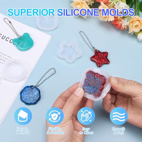 KISREL UV Resin Jewelry Making Kit, 200g Crystal Clear Resin with Light and Molds, DIY Jewelry Making Kit, Resina Starter Kit for Keychain and Earring - size: 200g