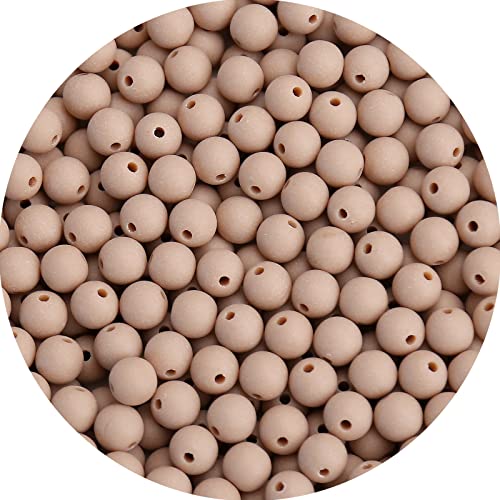 BONNY BOXX 1000PCs 6MM Matte Light Brown Acrylic Round Beads, Frosted Plastic Resin Bubblegum Balls Chunky Gumball Beads for Necklace and Bracelet Making, Crafting Supplies - color: Matte Light Brown, size: 6MM