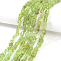 6-8mm Natural Green Peridot Nuggets Oval Free Tumbled Pebble Semi Precious Gemstone Loose Stone Beads Approx 15.5 inch for DIY Jewelry Making - color: Green Peridot