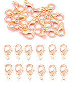 MSCFTFB 300 Pieces Mini Lobster Clasps Metal Lobster Claw Clips Fastener Hooks for Bracelet Necklace Choker Jewelry Making Findings DIY Keychain Bag Phone Dangle Charms (6x12mm,Rose Gold) - color: Rose Gold