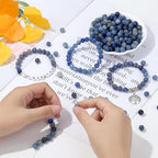 DUQGUHO Blue Aventurine Beads 8mm Natural Crystal Beads Round Polishing Stone Bead Genuine Gemstone Beads for DIY Jewelry Making 47 Pcs - color: Blue#6