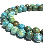ABCGEMS Chihuahua Aqua Calsilica Jasper Beads from Mexico (Gorgeous Matrix - Mohs Hardness 6) DIY Jewelry Making Beading Supplies - Smooth Round 10mm - color: Chihuahua Calsilica Jasper (From Mexico)