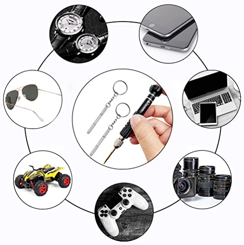 PTSLKHN Eyeglass Repair Kit, 5-in-1 Multifunctional Small Screwdriver, S2 Steel Eyeglass Screwdriver Kit for Eyeglass, Sunglasses, Electronics, Cellphone, Jewelry and More (Black 5in1) - color: Black