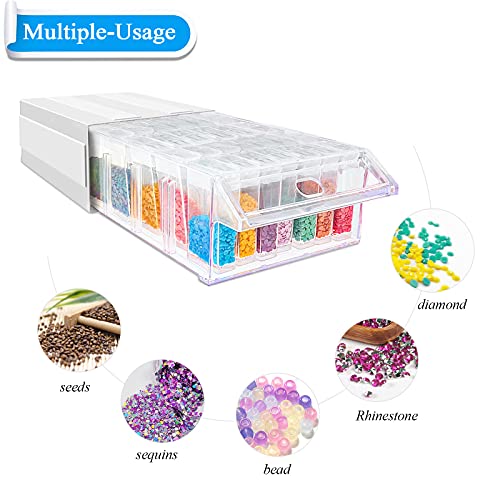 ARTDOT Storage Containers for Diamond Painting, 9 Pack Stackable Craft Storage Organizer 315 Slots Individual Containers for Diamond Art Beads Nail Pill Rhinestones Seed - size: 315 Containers With 9 Drawers
