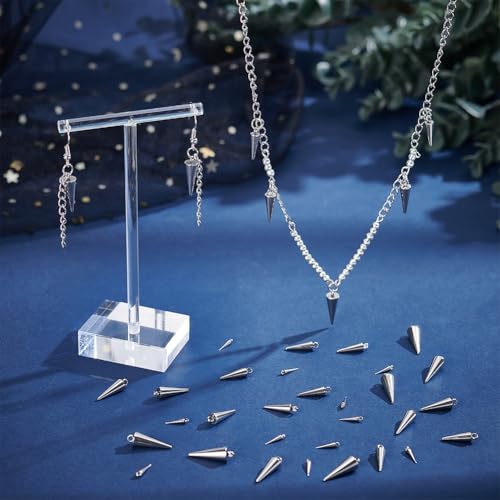 UNICRAFTALE Cone Charms Stainless Steel Spike Charms Punk Style Charm Spike Pendants Dangle Charm for DIY Necklace Earring Bracelet Jewelry Making - size: 10/15/16.5/18.5mm Long