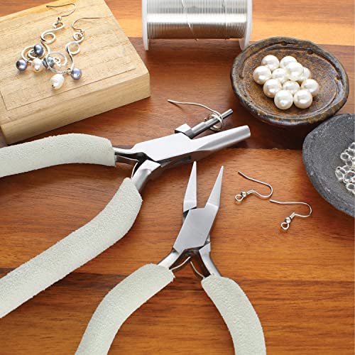 The Beadsmith Concave (Hollow)/Round Nose Pliers, 6.25 inches (159mm), Steel Jaws with Double-Leaf Springs - style: Concave/Round Nose