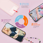 Marble Beaded Phone Wrist Strap,Detachable Phone Bracelet Strap with Tether Tab,Hands-Free Wristlet Strap (Colorful Smiley Face) - color: Colorful Smiley Face