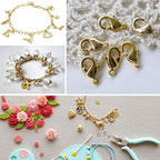 Wholesale Pack- Gold Plated 50 PCS 9mm Small Lobster Clasps and 100 PCS 4mm Open Jump Rings for Jewelry Making & Finding
