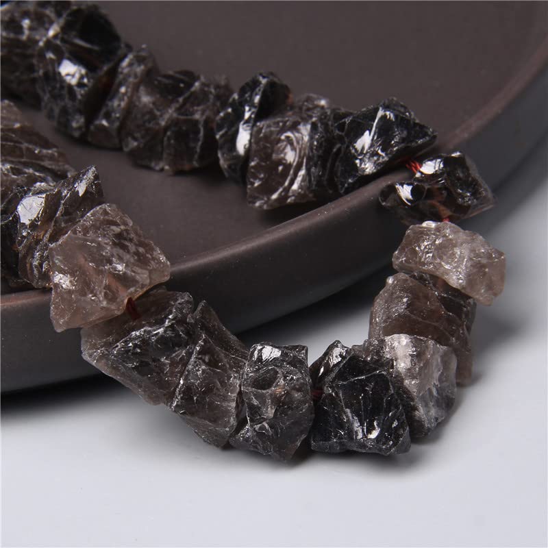 10-13mm Natural Irregular Freeform Raw Tea Quartz Stone Nugget Beads Reiki Crystal Healing Minerals Quartz Bead DIY Jewelry Making - color: Tea Quartz
