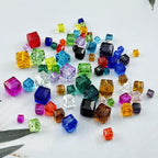 100pcs 6mm Crystal Glass Cube Beads Square Glass Beads Crystal Spacer Beads for Bracelets Necklace Earring DIY Jewelry Making Craft(Grass Green) - color: Grass Green, size: 6mm