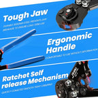 OURU 2 IN 1 Ratchet Pex Crimping Tool Cinch and Remove Combo Function Pex Pipe Crimp Tool from 3/8" to 1" Pex Crimper with Pex Cutter and Stainless Steel Pex Clamps 1/2" 25PCS,3/4" 10PCS - style: 2pcs Pex Tool Kit