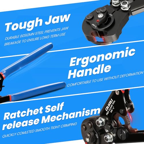 OURU 2 IN 1 Ratchet Pex Crimping Tool Pliers Cinch and Remove Combo Function Professional Pex Crimper Long Handle Pex Pinch Tool Pex Pipe Crimp Tool for 3/8" to 1" Stainless Steel Clamps - style: 1pcs Pex Tool