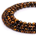 BEADIA Natural Yellow Tiger Eye Stone Round Loose Semi Gemstone Beads for Jewelry Making 6MM 61PCS - color: Yellow Tiger Eye, size: 6mm