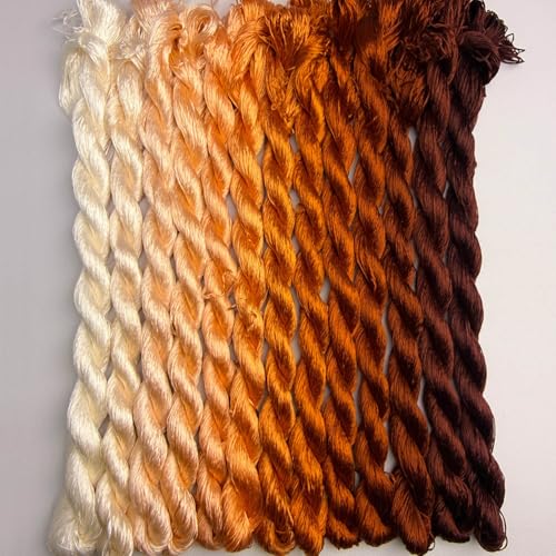 100% Nature Mulberry Handmade Embroidery Silk Thread Woven Jewelry Accessory Artificial Flowers Cross Stitch Floss DIY Sewing Kits 13 Gradient Colors 110m Each (30) - color: 30