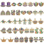 MARFOREVER 40 Pcs/20 Pairs Mardi Gras Charms for Jewelry Making, Glitter Mardi Gras Charm Carnival Mask Jester Fleur-de-lis Charms Pendants for Bracelets Necklace Earrings DIY Crafts Accessories Gifts - style: Mardi Gras