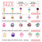 Craftdady Resin Plastic Miniature Food Snack Pendants Charms Ice Drink Juice Pendants Cute Bottle Fruit Keychain Charms Hang Ornament for DIY Craft Earring Bracelet Necklace Jewelry Making - color: Mixed Color Lollipop (48-56x27-29mm)