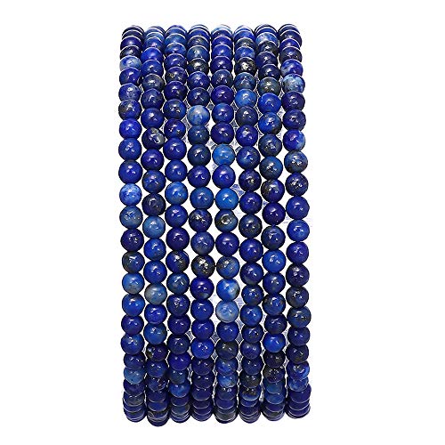 BEADIA Natural Lapis Lazuli Stone Round Loose Semi Gemstone Beads for Jewelry Making 3-3.5mm 38cm/Strand - color: Lapis Lazuli, size: 3-3.5mm