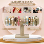 T-Bar Bracelet Display Stand for Selling, Jewelry Storage, Bracelet Holder Stand,Bangle, Jewelry Business Supplies, Watch holder for Women & Men (Yellow Linen) - color: Yellow Linen