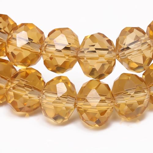 Songxi 4mm 400pcs Glass Beads for Jewelry Making, Faceted Glass Beads for Bracelets Necklace Earring, Arts and Crafts DIY Gemstone Beads, Rondelle Spacer Beads Birthday Gifts for Women (Champagne) - color: Gold Champagne, size: 4mm