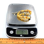 Simple Designed Natural Stone Worry Beads (8mm -33 Beads) - Prayer Beads Tesbih-Tasbih-Tasbeeh-Misbaha-Subha-Sebha-Sibha-Rosary (Yellow Jade Stone) - color: Yellow Jade Stone