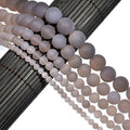 AD Beads Beautiful Natural Matte Gemstone Round Spacer Loose Beads 4-12mm (4mm, 17 Matte Gray Agate) - color: 17 Matte Gray Agate, size: 4mm