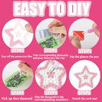 BEUNITONE 12 Pairs Crystal Star Diamond Art Earring Making Kits for Adults, DIY Drop Dangle Earring Making Supplies Kit, Fun Duck Art Earrings Ornament for Women Birthdays Holiday Handmade Gift - style: Star