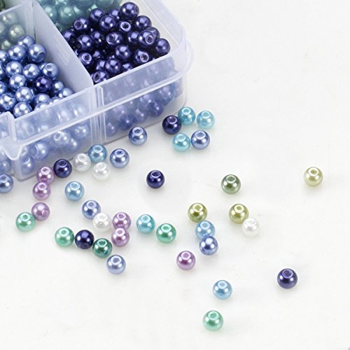 BEADNOVA Satin Pearls Beads for Crafts Tiny Loose Glass Imitation Pearls for Jewelry Making (4mm, 1000pcs, Multi Color) - color: 4mm 1000pcs Mix Lot M02